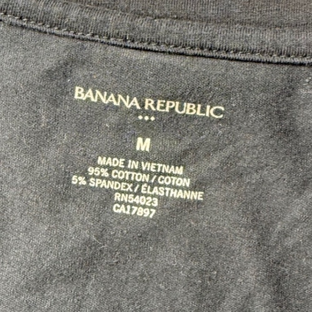 Banana Republic Black Scoop Neck Short Sleeve Cotton Tee M Basics Everyday - Picture 2 of 3